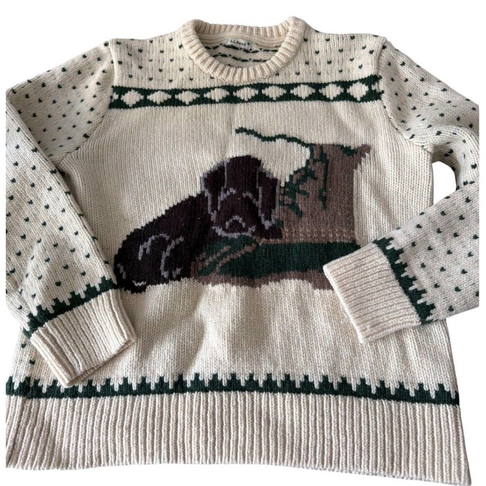 LL Bean Classic Ragg Wool Puppy Dog Bean Boot Sweater Small XS Lambswool